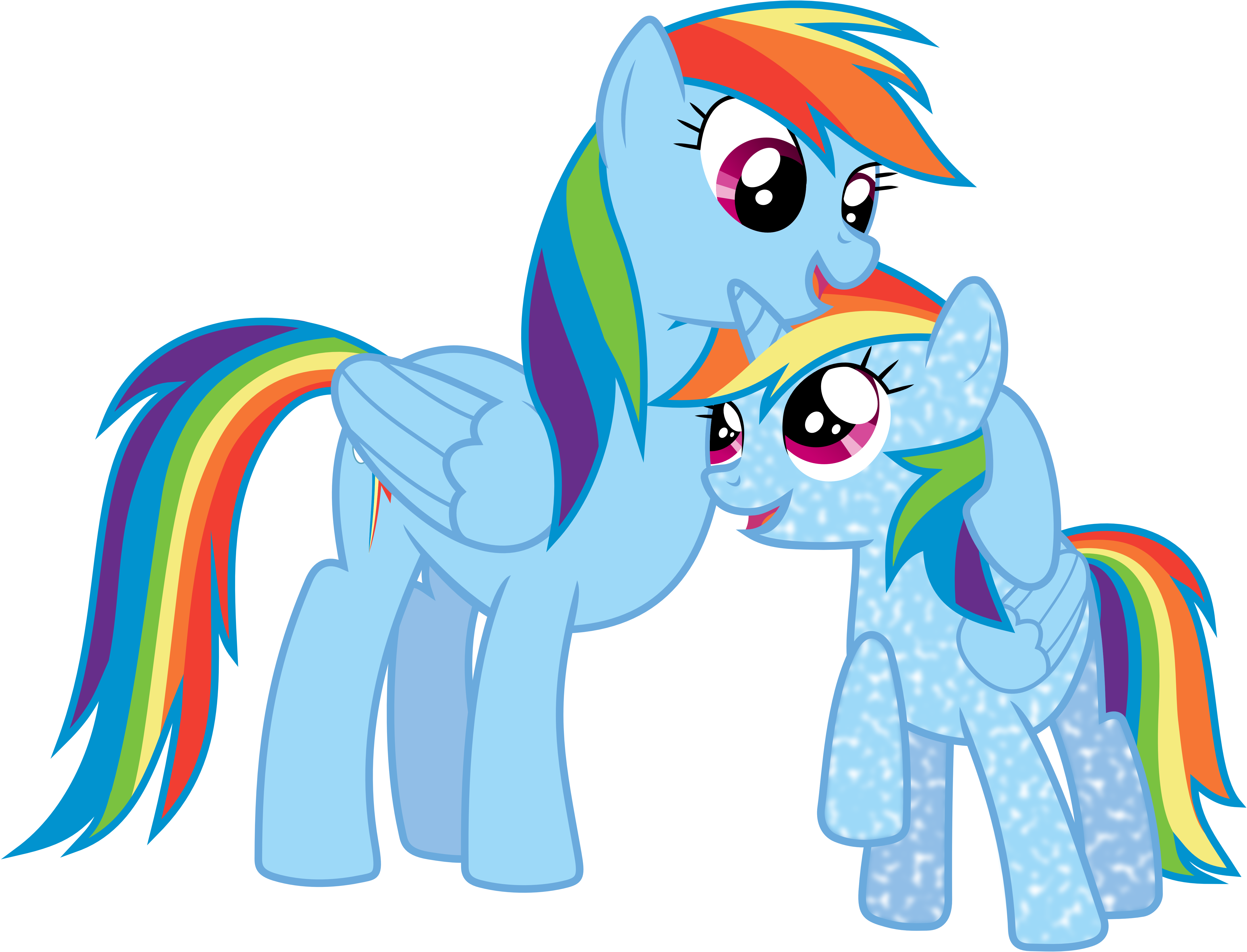 Rainbow Dash And Lil Rainbow By 90sigma - Hija De Rainbow Dash (5590x4270)