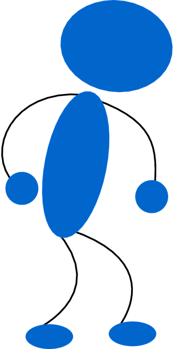 Malebolge Clipart Matchstick Man - Blue Man Clip (360x720)