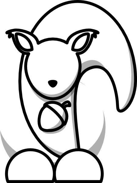 Squirrel With Nut White Clip Art At Clker - Drawing (450x601)