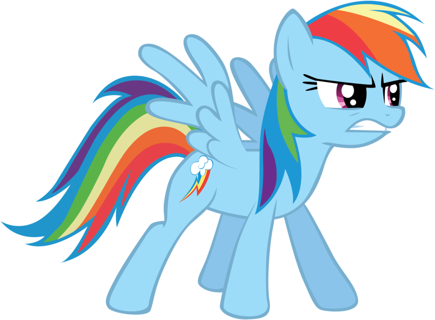 My Little Pony - Mlp Rainbow Dash Angry Vector (894x894)