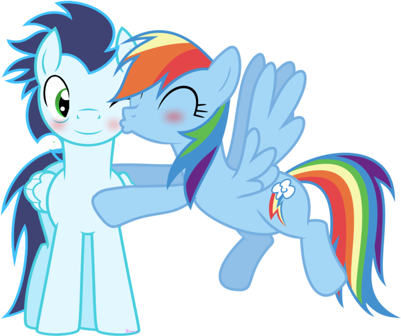 My Little Pony Rainbow Dash And Soarin Kiss - Applejack (1024x683)