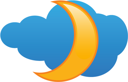Free Orange Partly Cloudy Night Icon - Weather Forecast Symbols (512x512)