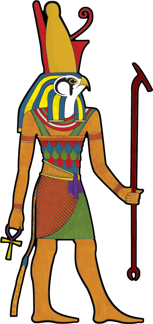 Horus Of Edfu A Digital Art Nouveau Painting - Horus Png (600x1167)