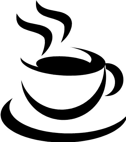 Cup Of Tea - Coffee Logo Black And White (413x468)