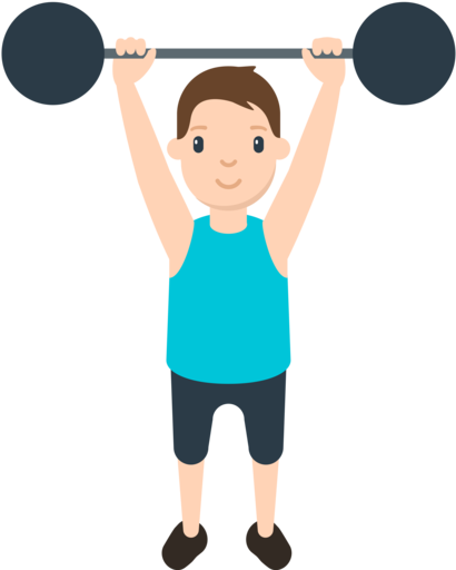 Cartoon Person Lifting Weights Cartoon - Person Lifting Weights (512x512)