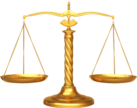 Clipart Brass Scales Of Justice - Scales Of Justice Transparent (450x354)