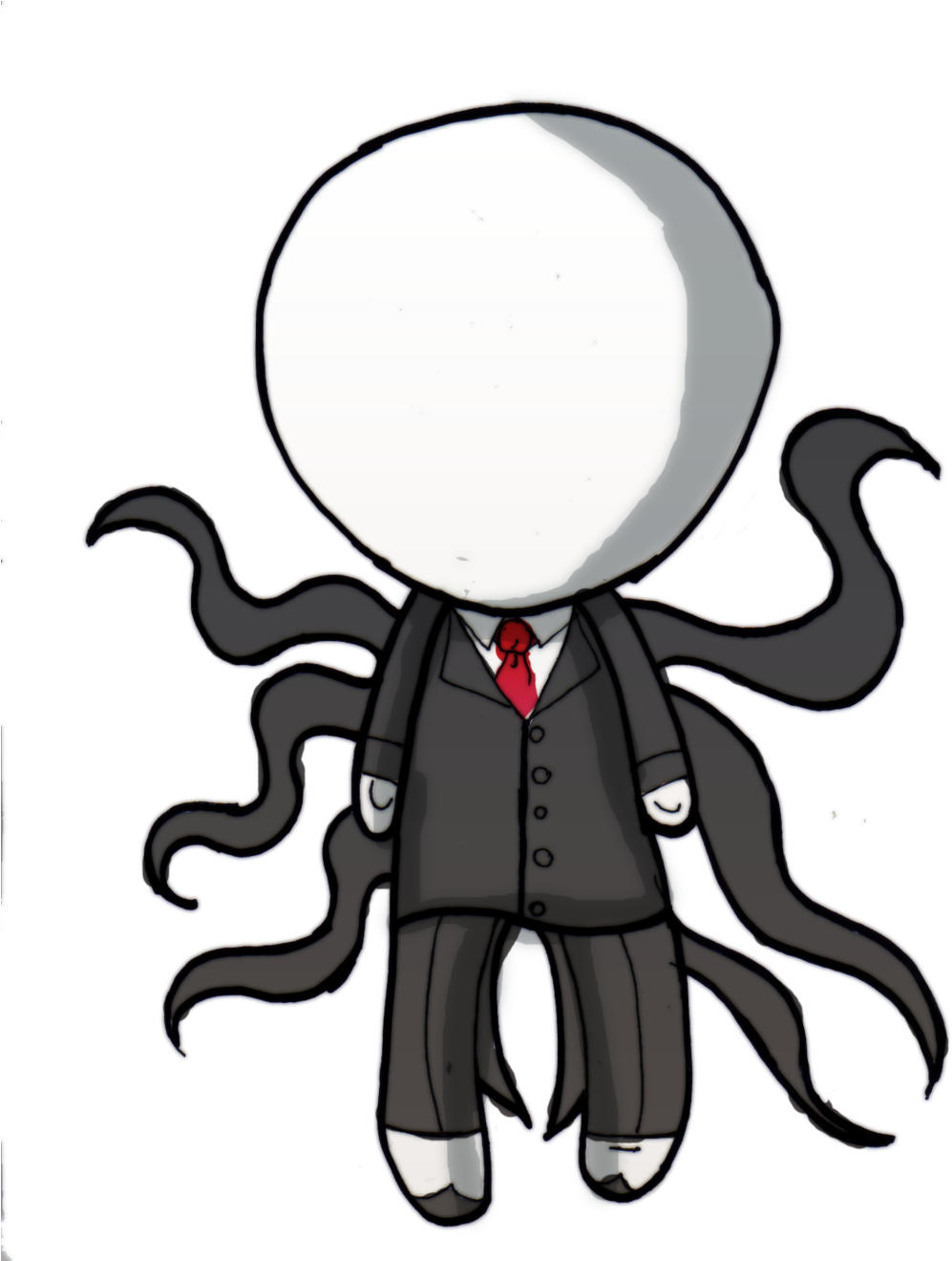 Slender Man Clipart Creepypasta - Slenderman Chibi (1024x1319)