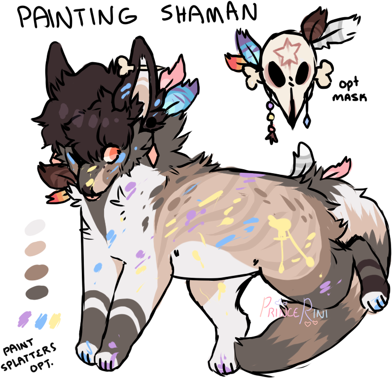 Painting Shaman - Cartoon (800x800)