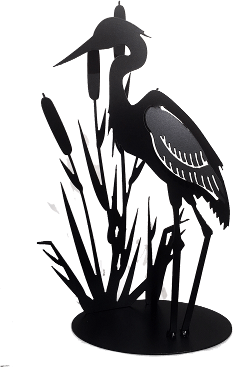 Heron In Cattails - Cattail (600x800)