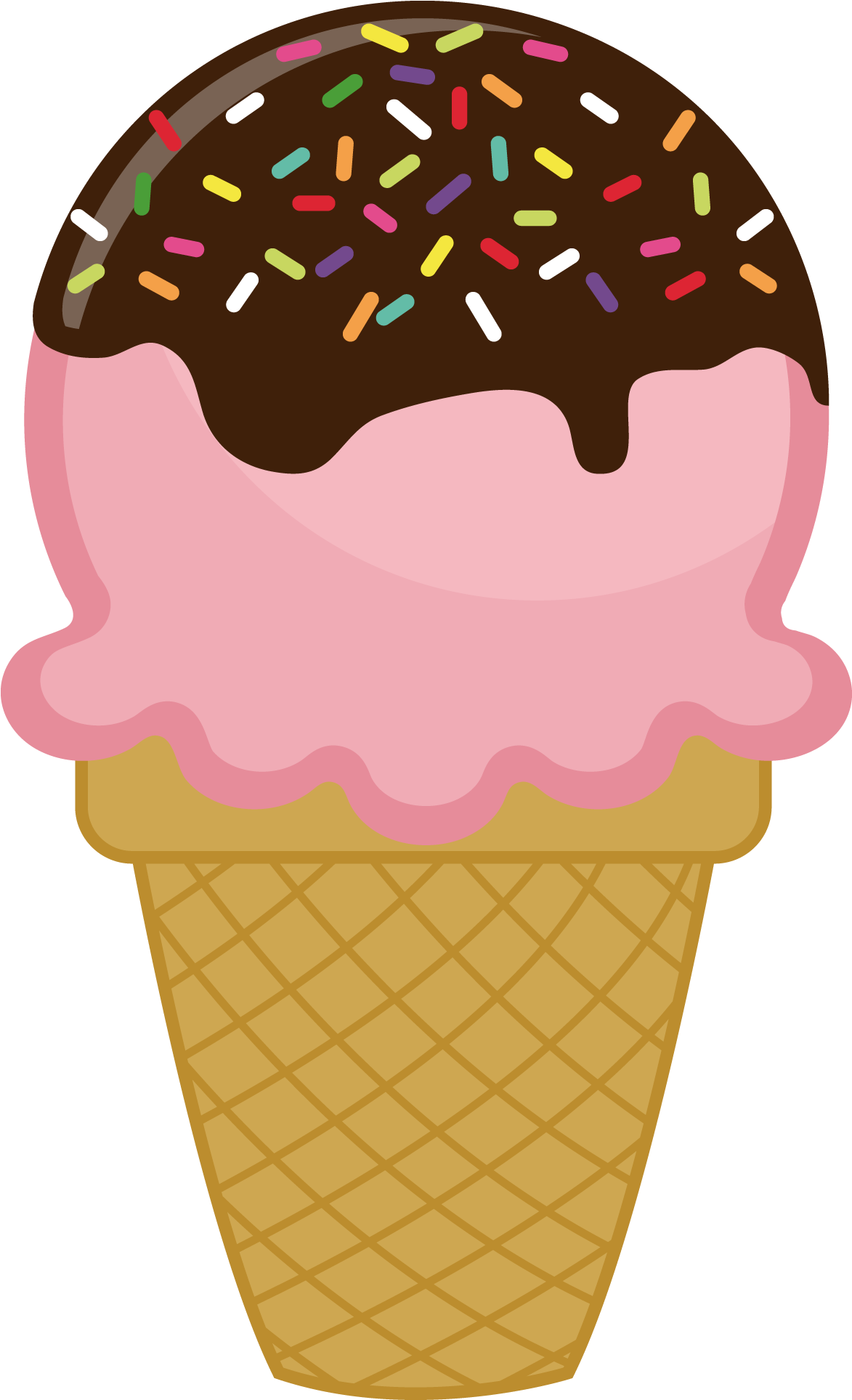 Rock Art - Ice Cream With Sprinkles Clipart (1250x1993)