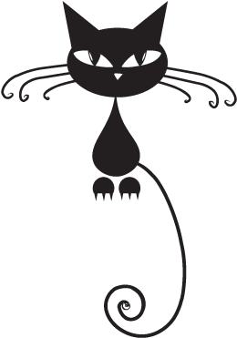 Fal Tetoválás Matrica Cica - Black Cat Shower Curtain (380x380)