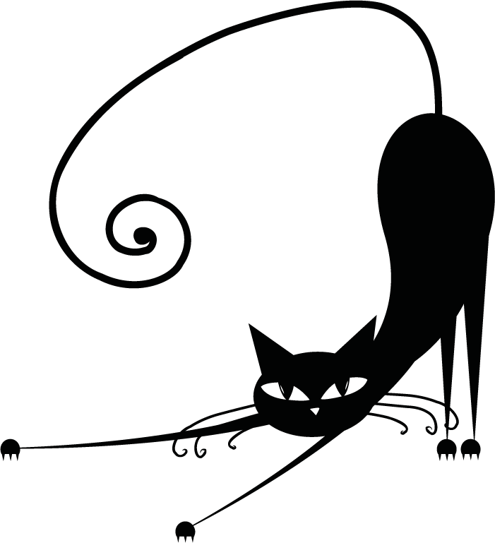 Stylized Cat - Google Search - Black Cat Shower Curtain (701x769)