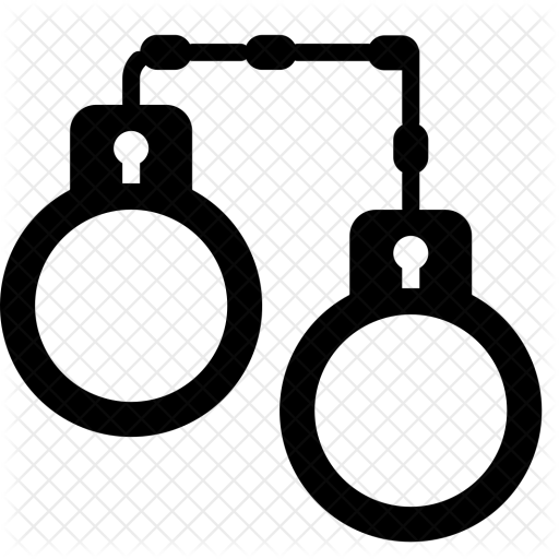Arrest, Crime, Handcuffs, Fetter, Police, Law, Breaking - Lawyer Icons Criminal (512x512)