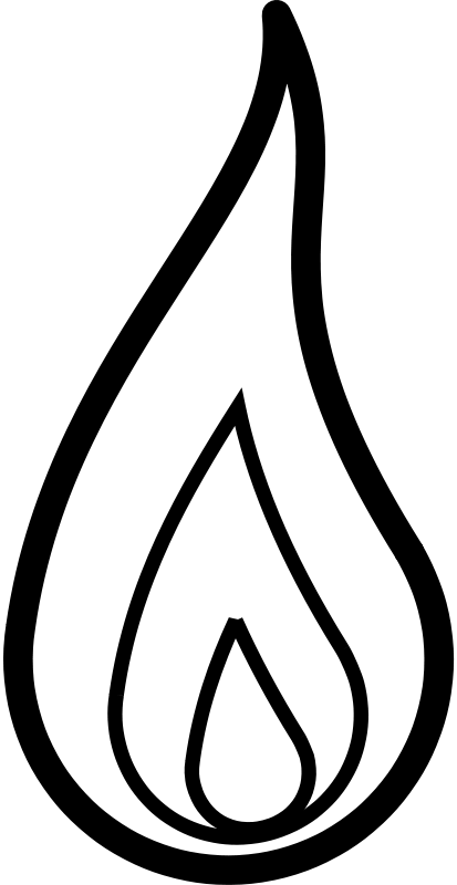 Free Flame - Flame Black And White Clipart (413x800)