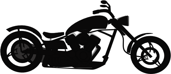 Vintage Motorcycle Clipart Black And White Free 3 - Motorcycle Clipart Transparent Background (600x258)
