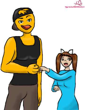 Fist Bump Featuring Gold94chica By Thenekomimigamer - Cartoon (384x472)