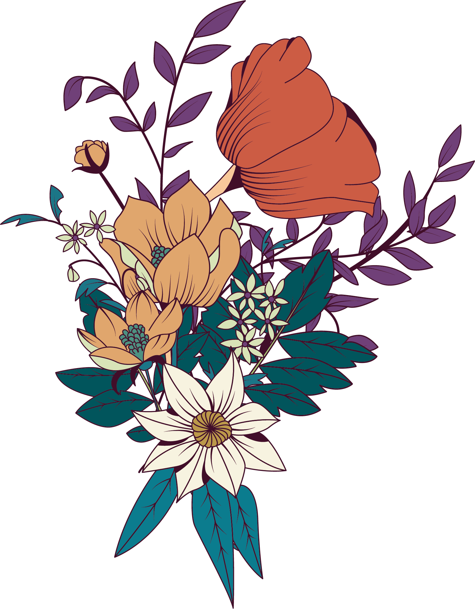 Floral Design Watercolor Painting - Watercolor Painting (1578x2025)