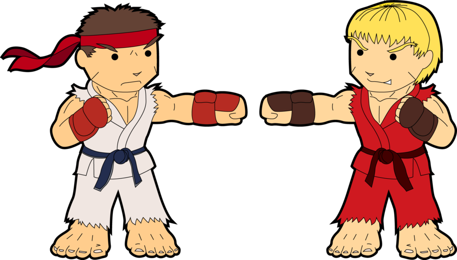 Ken Versus Ryu Fistbump By Nlinnovations - Ryu And Ken Fist Bump (900x512)
