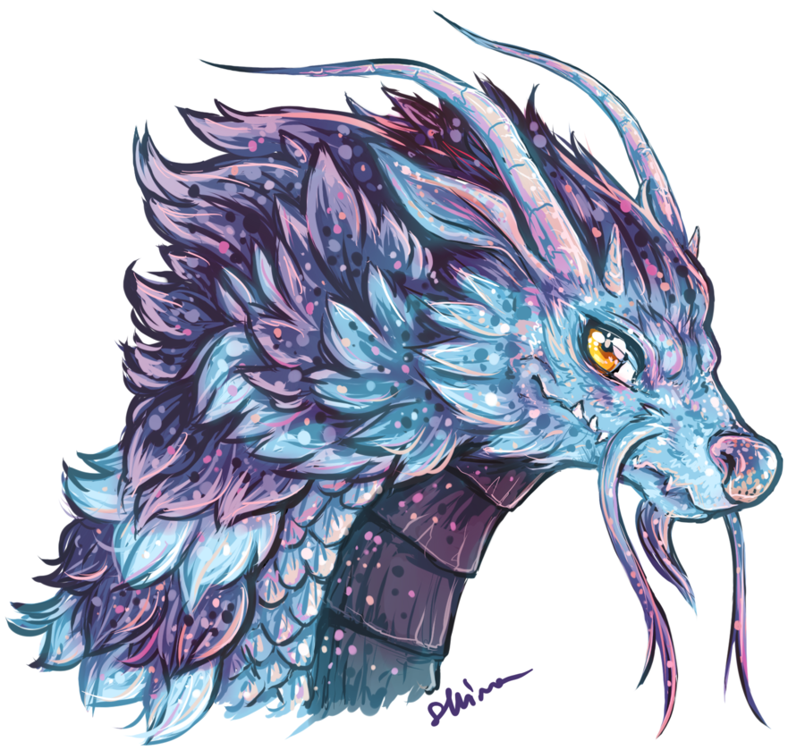 Oriental Dragon Head By Shirothewhitewolf - Speed Painting (900x859)