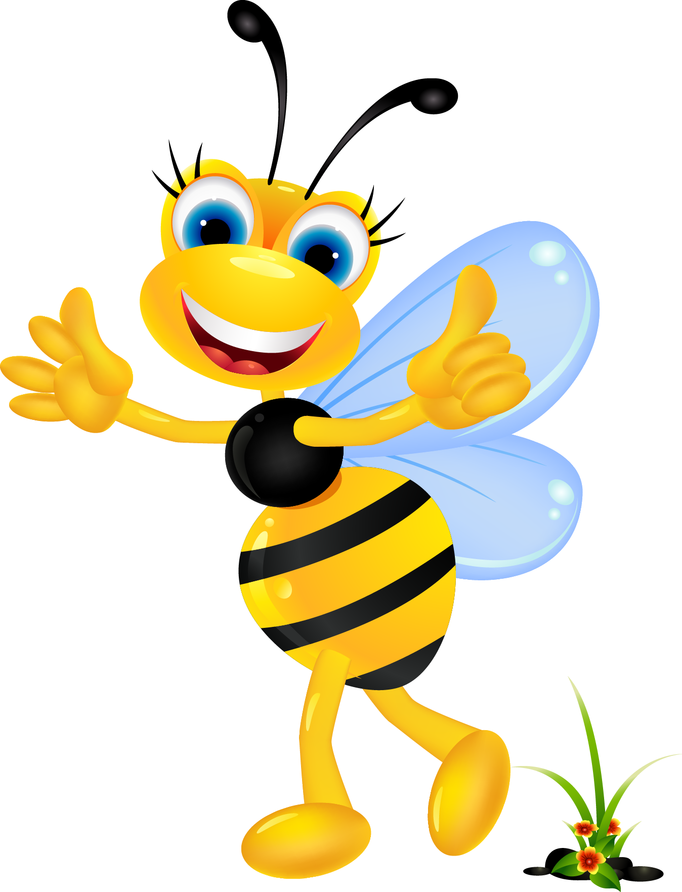 Bee Cartoon Clip Art - Cartoon Bee Png (1348x1763)