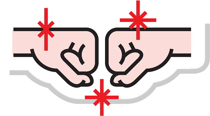 Fist Bumps Spread 90% Less Germs Than Handshakes - Cross (800x800)