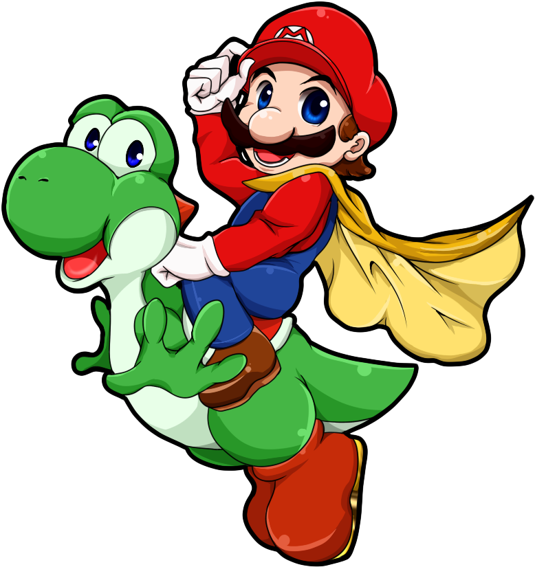 Very First Video Game - Mario And Yoshi Png (900x900)