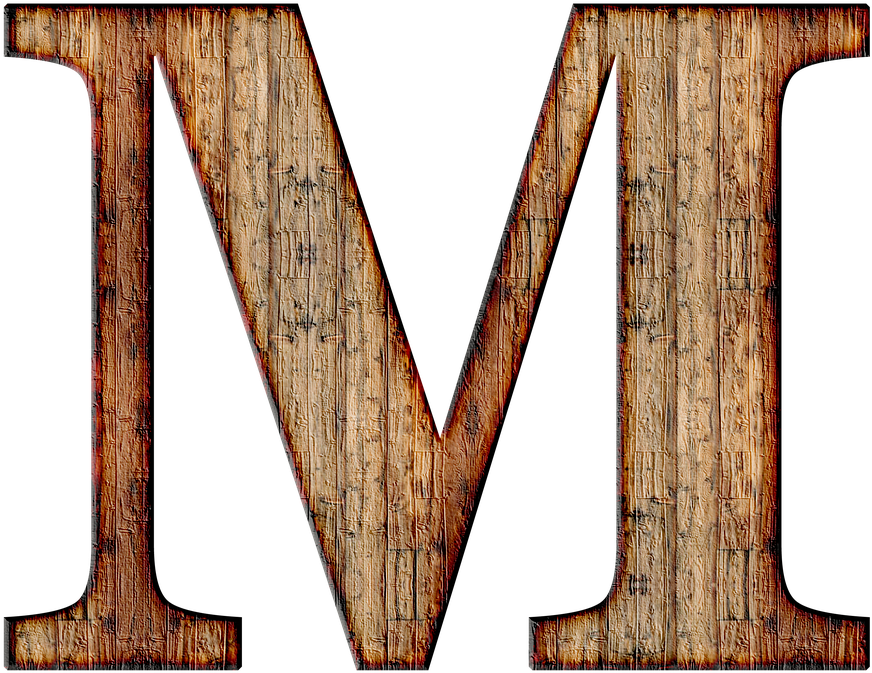Alfabeto Decorativo Madeira Png - Letter M Png (919x720)