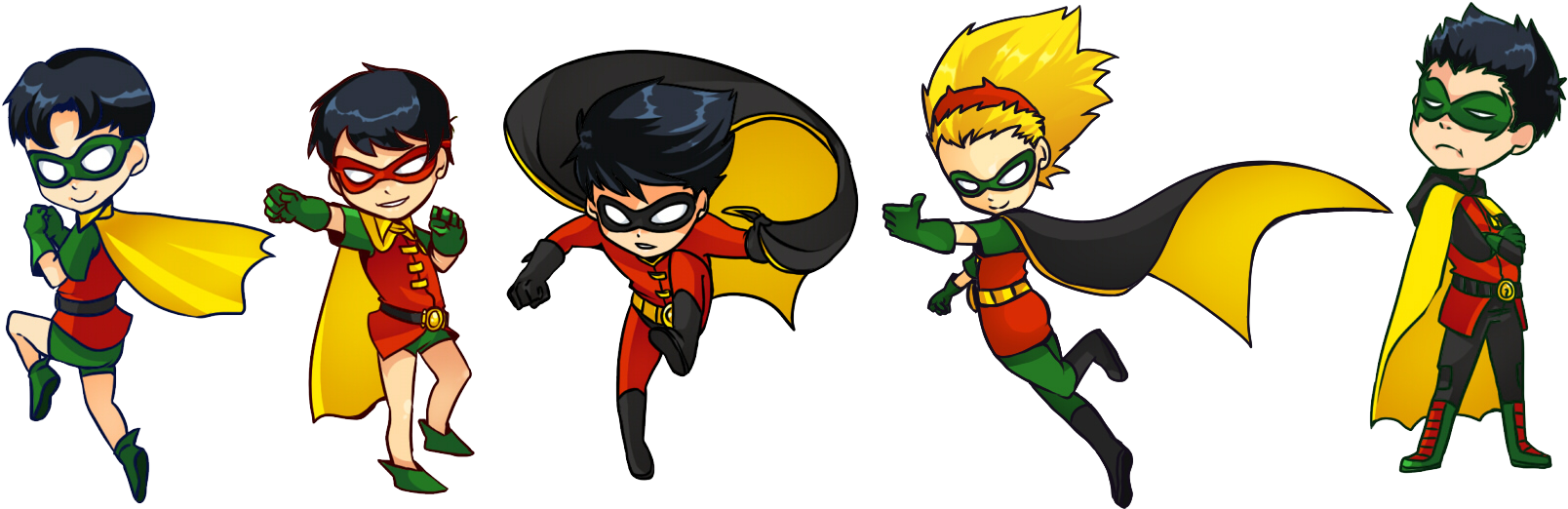 Phil-cho 596 27 Chibi Robins By Yoshiie - Chibi Robin Damian Wayne (1764x630)