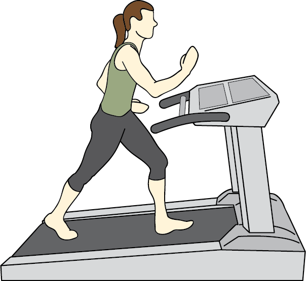 Exercise Machine Aerobic Exercise Physical Therapy - Walking On Treadmill Cartoon (604x556)