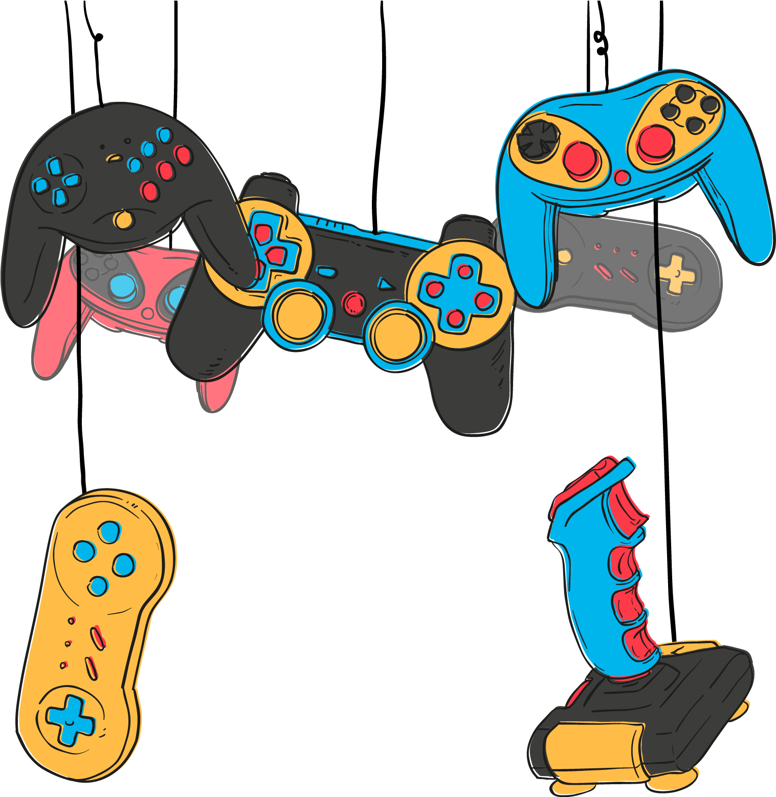 Video Game Game Controller Joystick Online Game - Video Game Vector (1516x1590)
