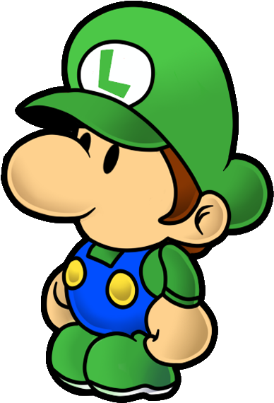Paper Baby Luigi - Paper Mario Baby Luigi (393x577)