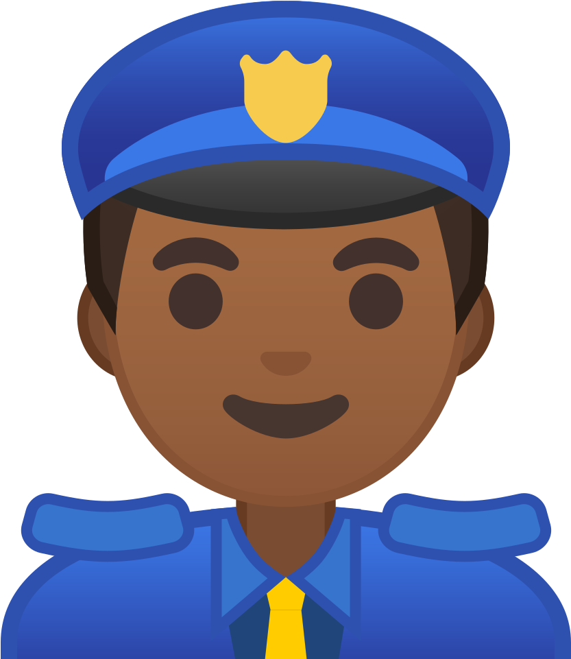 Man Police Officer Medium Dark Skin Tone Icon - Icon Of Police Officer (1024x1024)