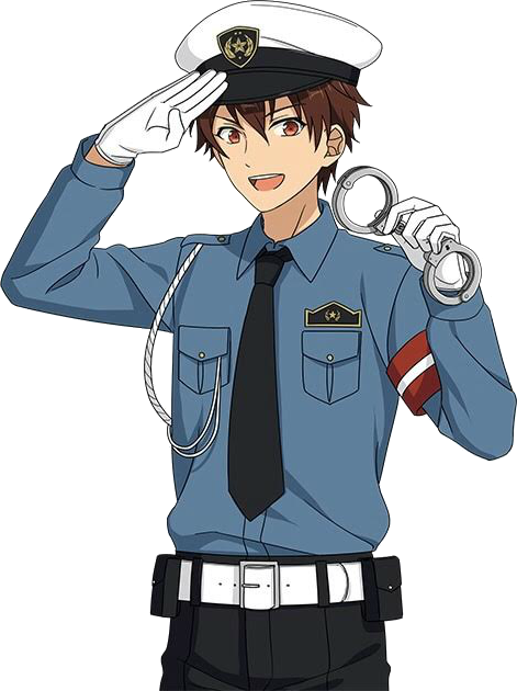 Chiaki Morisawa Full Render - Police Officer Anime Transparent (471x630)