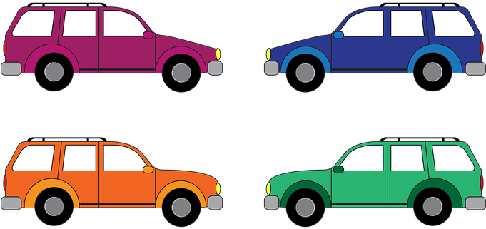 Cars Colorful Vehicles Road Transportation - Suv Clipart (680x340)