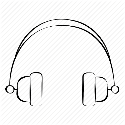 Drawn Headphone Transparent - Headphone Black And White Draw (512x512)