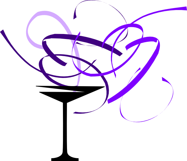 Martini Clip Art Purple (600x516)