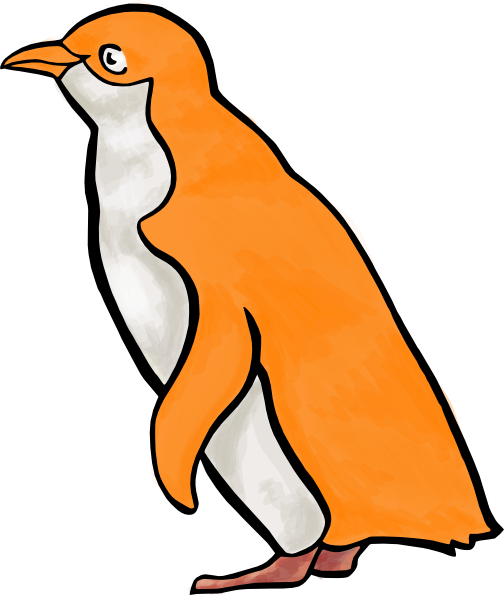 Congratulations On The New Thread, Charlotte - Orange Penguin Clip Art (504x595)