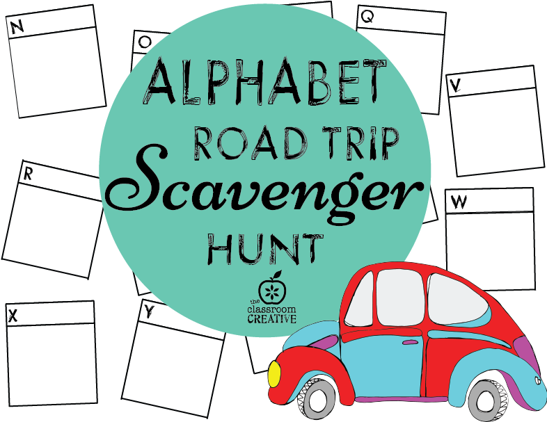 Freebie Road Trip Alphabet Scavenger Hunt - Road Trip (785x637)