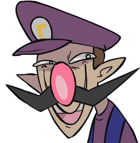Waluigi Mario Wario Video Game - Waluigi Funny Face (600x600)