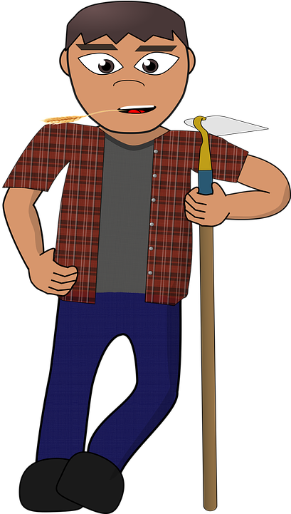 Cartoon Farmer Cliparts - Villager Clipart (450x720)