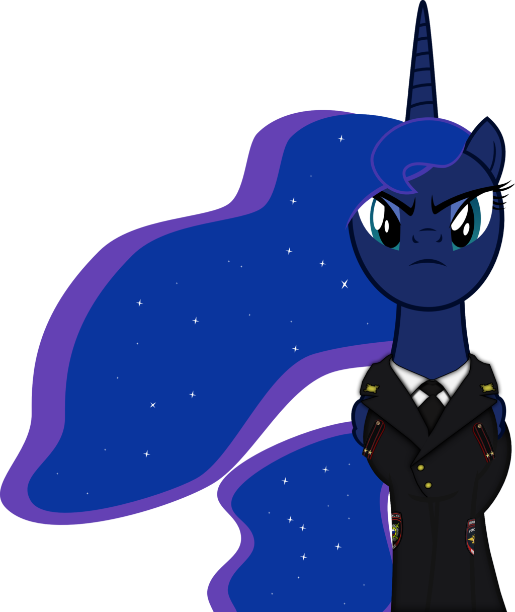 Princess Luna Lieutenant Colonel In Russian Police - Princess Luna Front View (1024x1216)