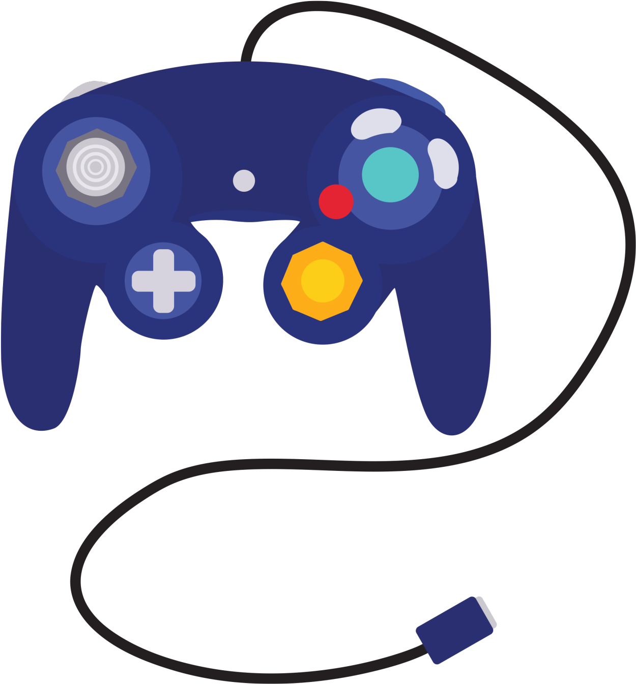 Video Game Controller Clip Art - Game Cube Controller Vector (1280x1707)