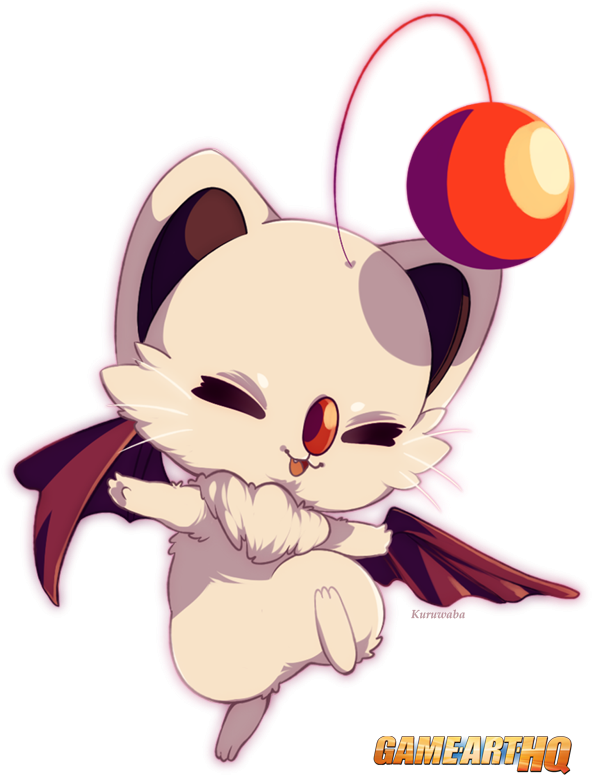 The Cutest Moogle Ever Was Drawn By Quartette Back - Cartoon (607x774)