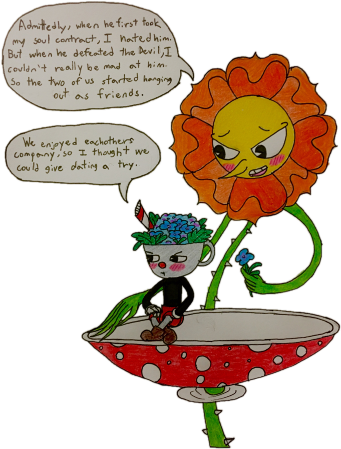Ask Cuphead And Cagney Carnation - Cagney Carnation X Cuphead (894x894)