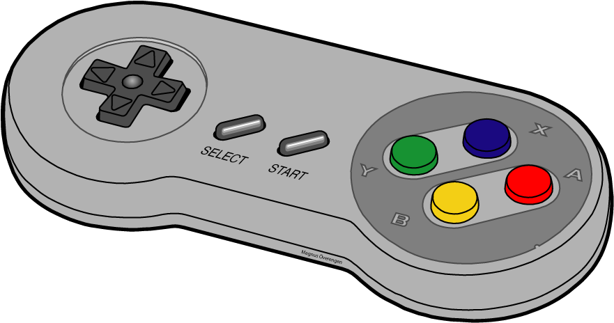Controller Clipart Transparent - Joystick Super Nintendo Png (890x473)