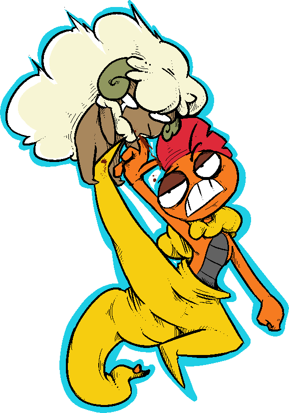 Zuruzukin Kicks Erufuun's Ass By Machetesaga - Zuruzukin (579x826)