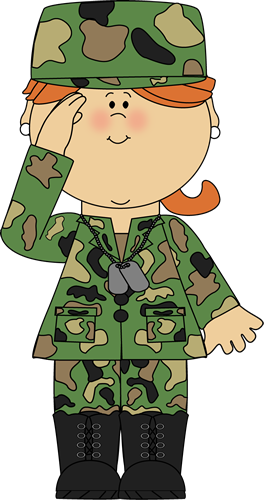 Military Girl Saluting Clip Art - Soldier Salute Clipart (264x500)
