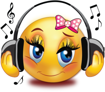 Girl Listen To Music - Listen To Music Emojis (384x384)