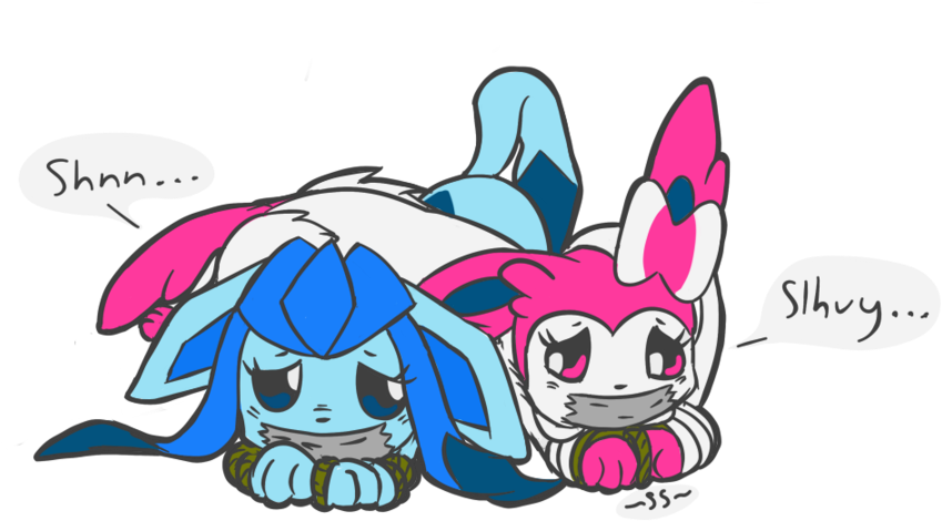 ~glacy And Sylvy~ By Snow-shy - Tsundere Glaceon (900x577)