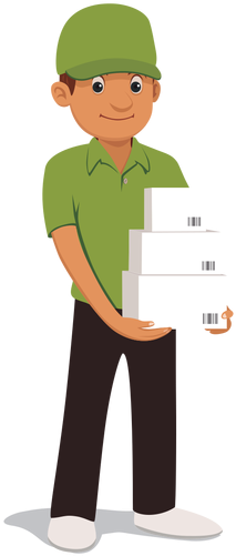 Parcel Delivery Man Cartoon Png - Delivery Man Vector Png (512x512)